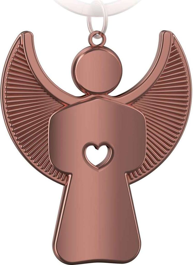 FABACH Schutzengel Schlüsselanhänger Pikto mit Herz - Edler Engel Anhänger aus Metall in glänzendem Rosegold - Geschenk Glücksbringer Auto Fü...