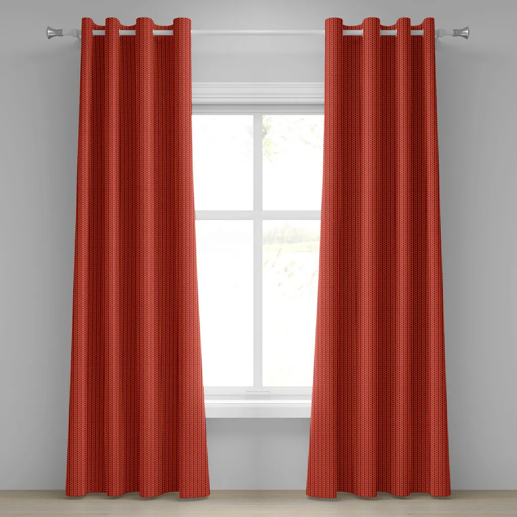 Rideau Moderne Rouge et Noir 280x175 cm avec Motif Vectoriel Unique