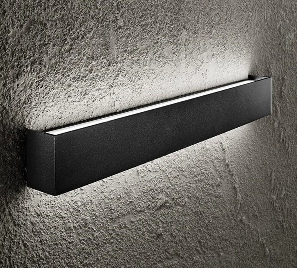 Applique Murale LED Anti-Éblouissement 30W Noir Mat pour Grand Confort 3000K
