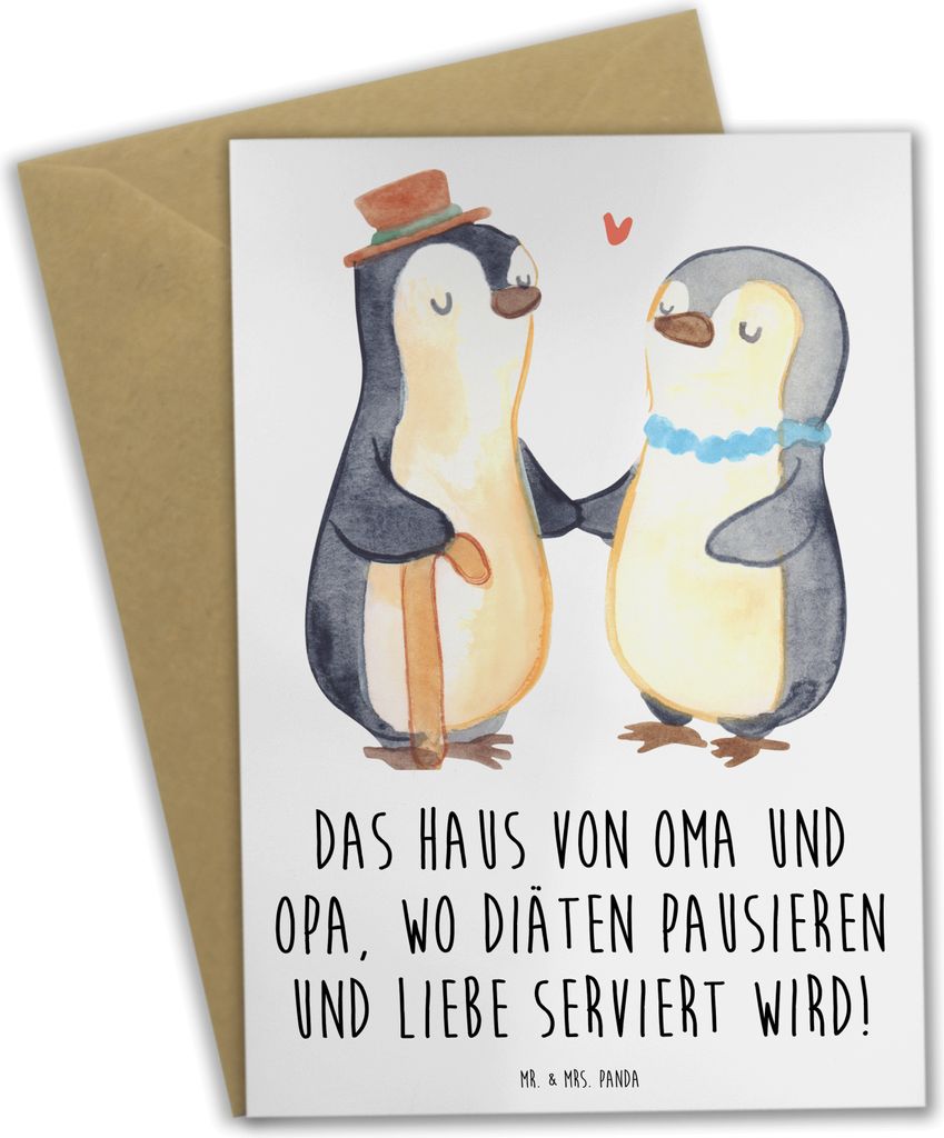 Mr. & Mrs. Panda babykarte Großelternliebe - Weiß - Geschenk, hochzeitskarten, Enkelkinder, Jubiläen, Grußkarten, Grußkarte, Geburtstage, Weis...
