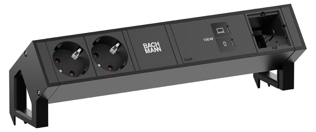 Bachmann Desk2 2Xcee7/3 1Xusb C/C 100W, 1Xcm 1,0M Ral9005