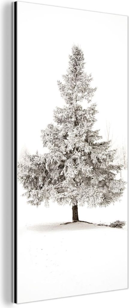 MuchoWow Wanddekoration Metall Metallbild Wandkunst 20x40 cm Winter - Baum - Schnee - Natur - Jahreszeiten MuchoWow Aluminium Gemälde - Aluminium ...