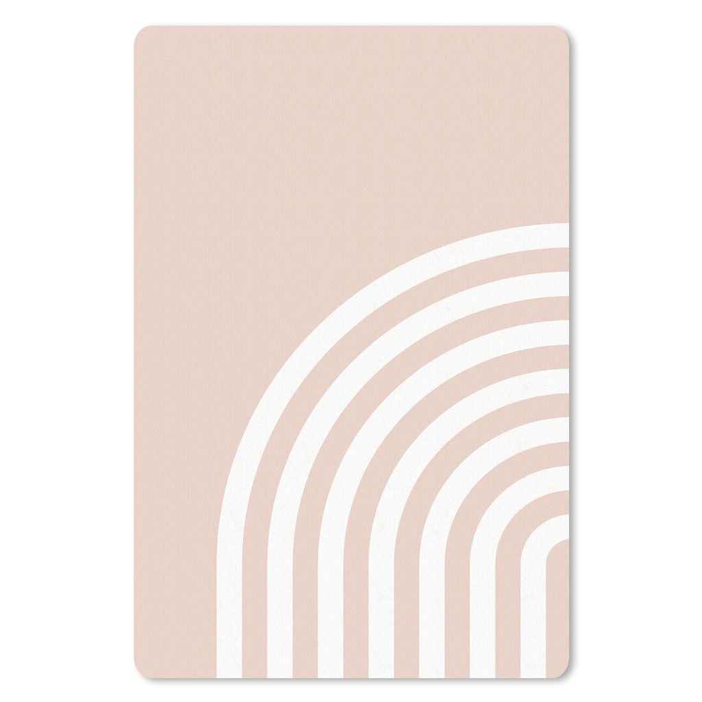 MuchoWow Mauspad Mousepad Abstrakt - Kunst - Regenbogen - Weiß - Rosa 18x27 cm - Mousepads - Maus Mat - Pad - Mausunterlage