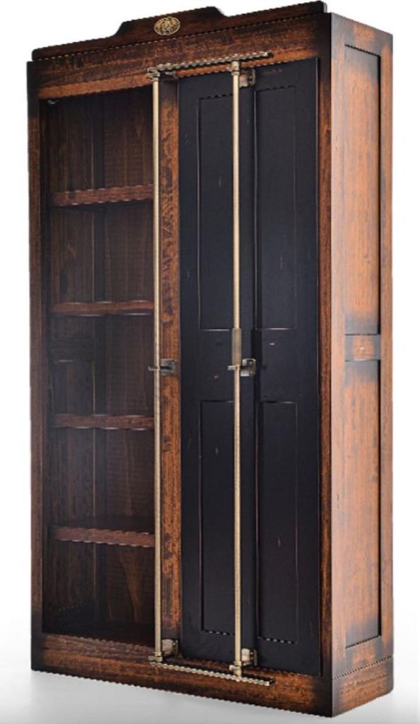 Casa Padrino Luxus Vintage Stil Barschrank Braun / Schwarz 106,5 x 34 x H. 191 cm - Massivholz Weinschrank - Vintage Stil Bar Möbel - Luxus Bar M...