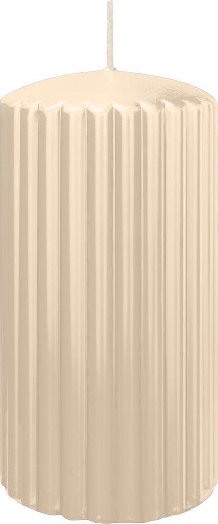 Rillen Kerzen Creme 150 x Ø 80 mm, 4 Stück