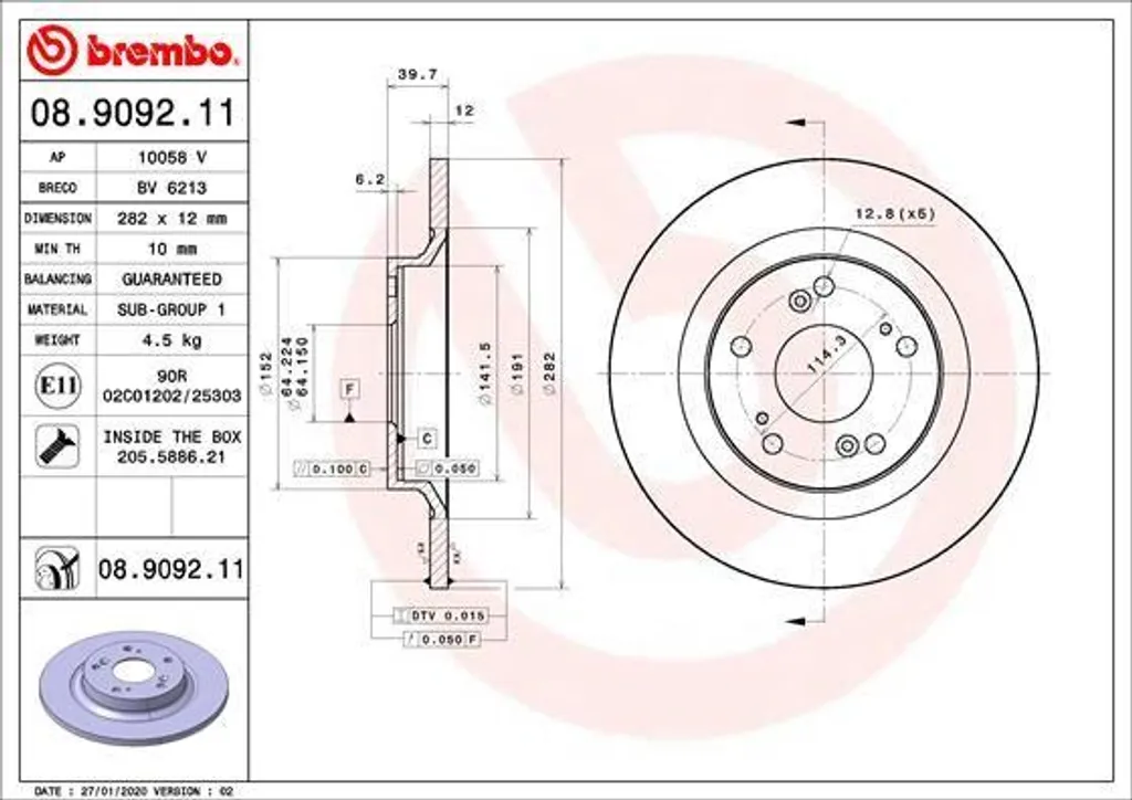 Disque de frein Brembo 08.9092.11 : Fini les Vibrations sur S2000 AP