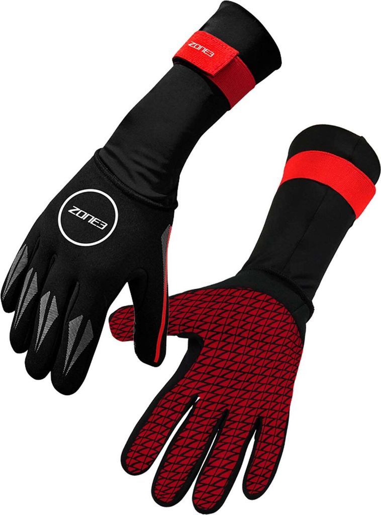 ZONE3 NEOPRENE SWIM Handschuhe schwarz / rot klein