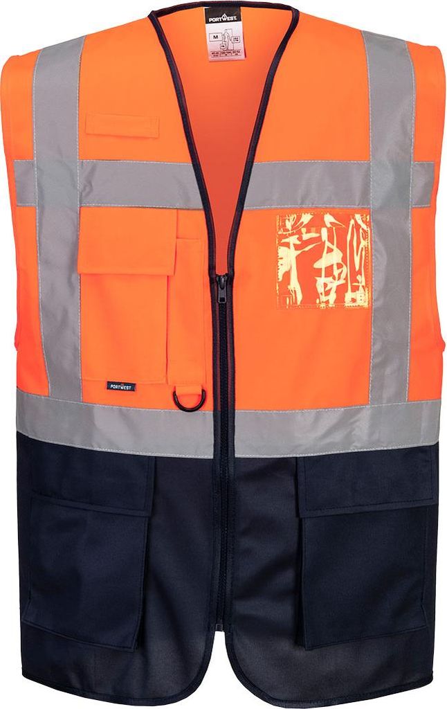 Executive-Weste Warschau - Größe 5XL - Orange/marine - Portwest