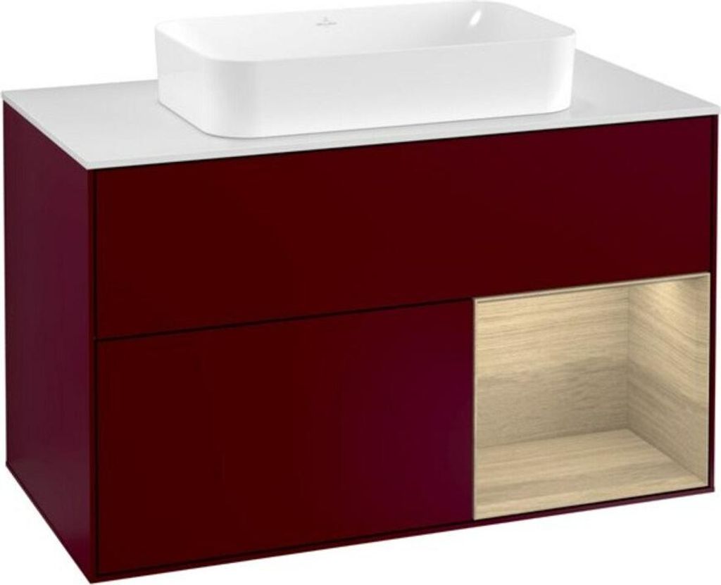 V&B Waschtischunterschrank Wandbeleuchtung Finion 100, Pl wh. m, Reg re Oa ven, Peo m