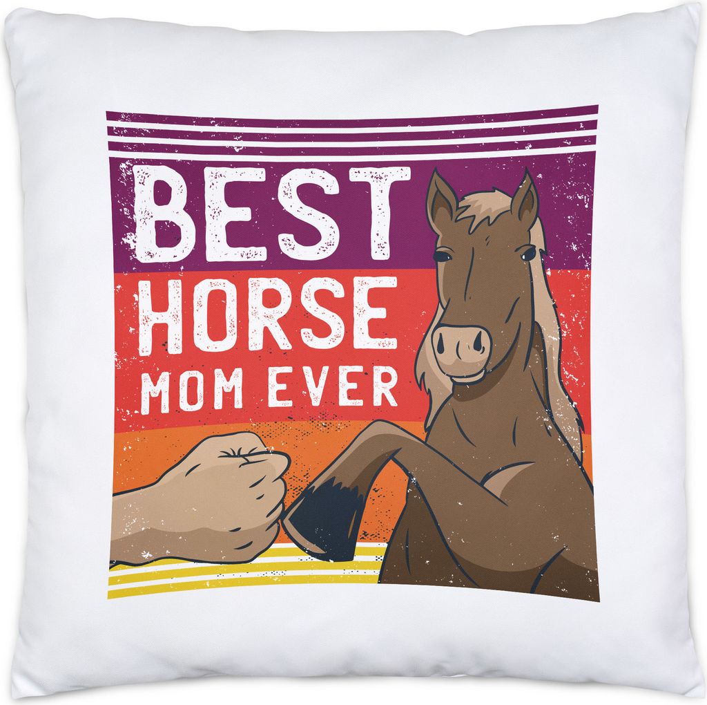 Best Horse Mum Ever Kissen Pferdehufe Hand Pferdeflüsterer Pferde Reiten Pony Mama Liebe Freiheit