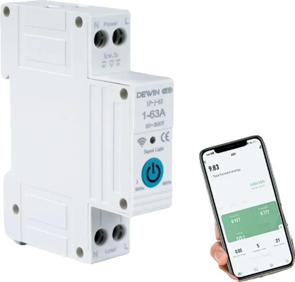 Disjoncteur 63A 230V CA pour Montage Rail DIN avec Mesure Haute Précision