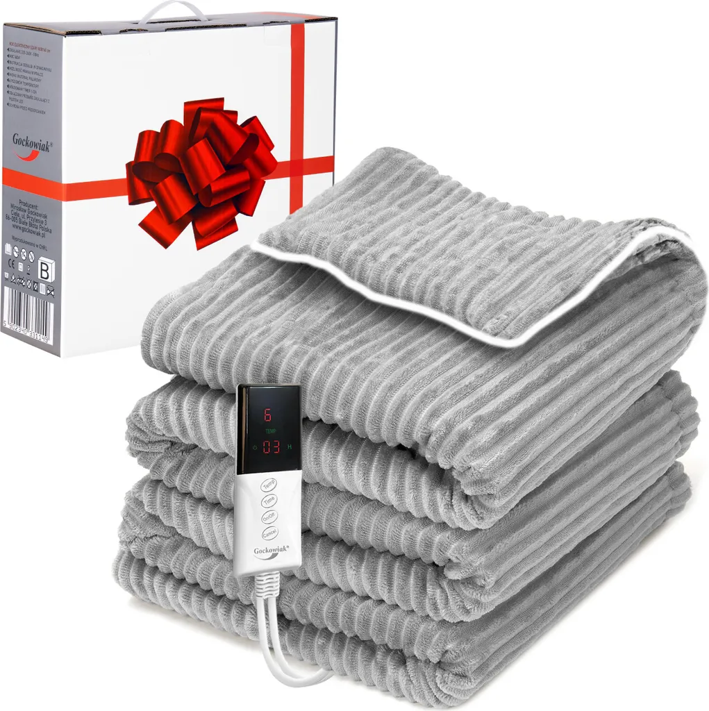 Couverture chauffante électrique en flanelle polaire avec minuterie