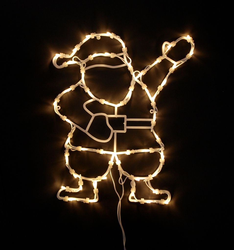DEGAMO Fensterbild beleuchtet Nikolaus Weihnachtsmann 42cm, 50 LED weiss, 230V
