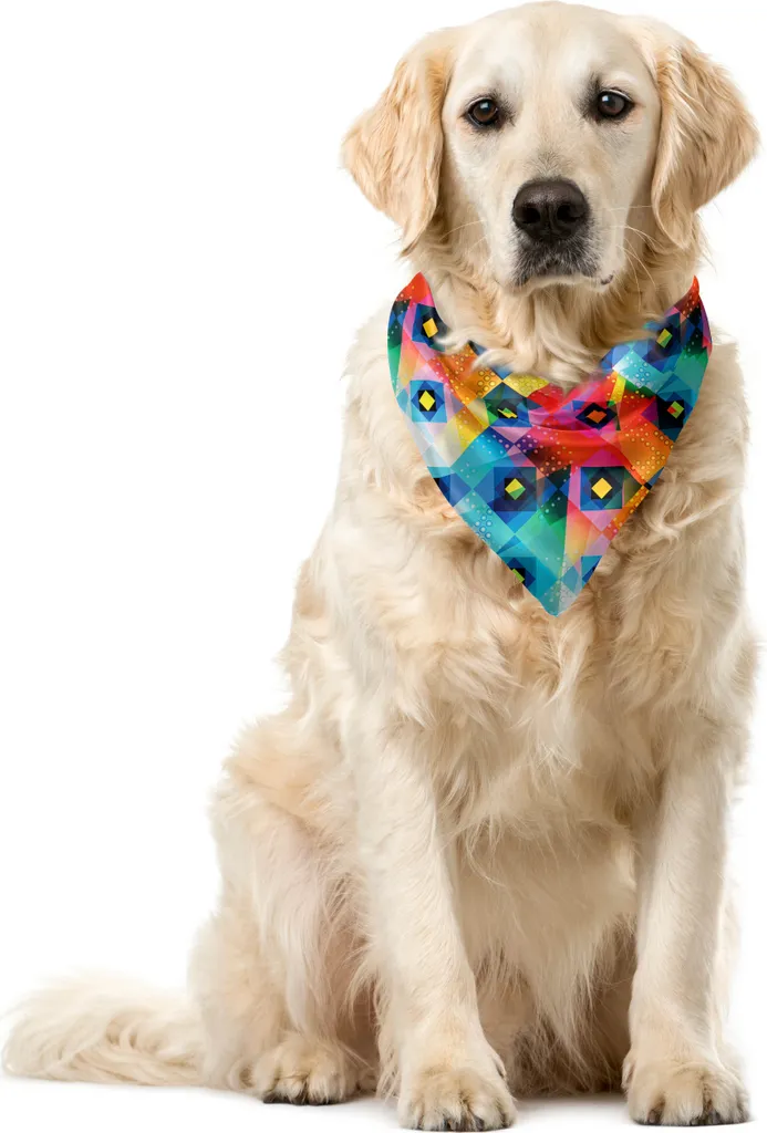 ABAKUHAUS Bandana per Animali 55x55 - Design Geometrico Vivace