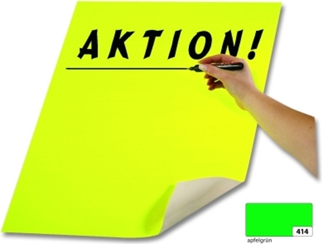 folia 65414 Plakatkarton 380g/m², 48x68cm, apfelgrün (10 Bogen)