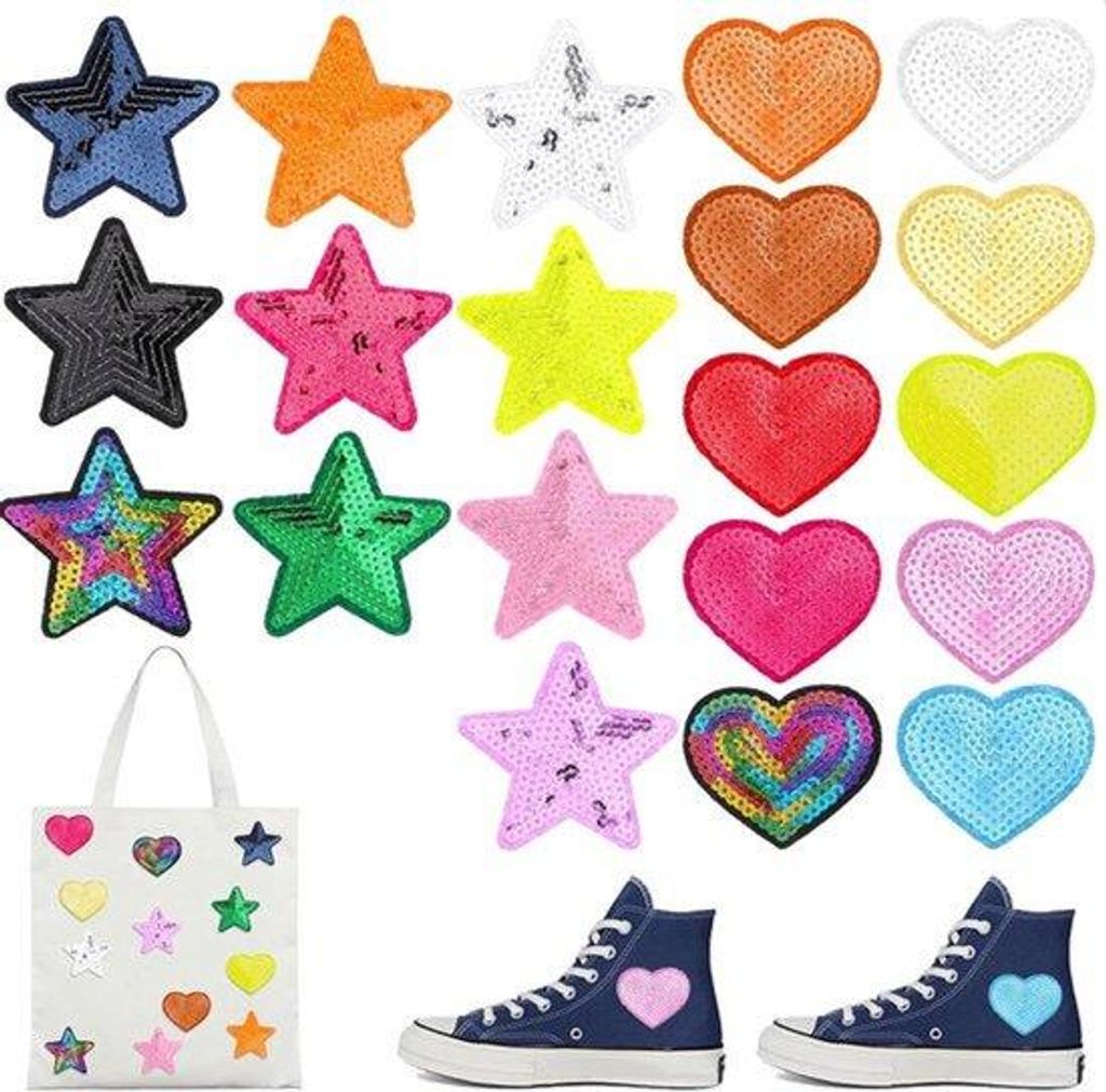20 Stück aufklappbare Glitter- und Pailletten-Steckers für Kleidung und Accessoires
