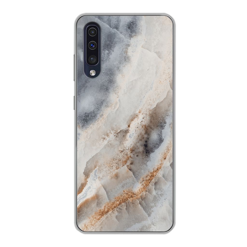 MuchoWow Handyhülle Schutzhülle Hülle für Samsung Galaxy A30s Natursteine - Mineralien - Muster Silikon Softcase Handy Hülle - Karteninhaber