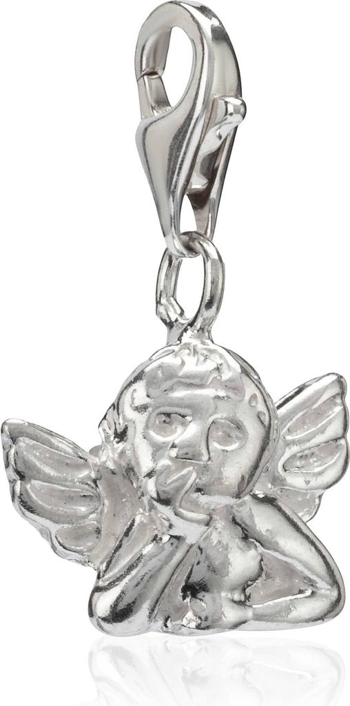 Damen Charm-Anhänger Engel Symbol 925 Silber 14x11mm Amulett für Bettelarmband