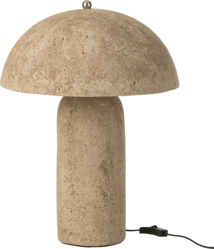 Lampe Mushroom beige en papier mâché J-Line - Éclairage doux anti-reflets