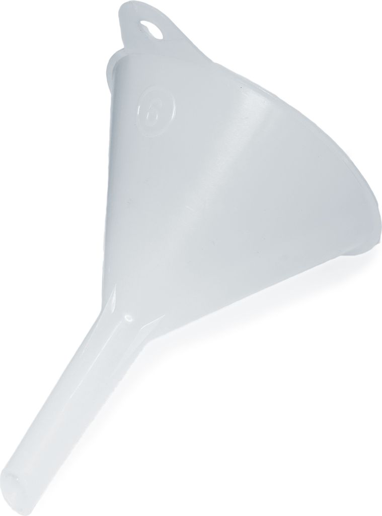 Trichter aus HDPE, natur, 60mm, zum Umfüllen und Abfüllen von Flüssigkeiten wie Tinten