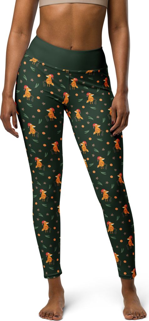 Mr. & Mrs. Panda Sport-Tights Fuchs Weihnachten Größe XL - Grün - Geschenk, Damen Sporthose, High-Waist-Hose, Nikolaus, Sportleggings, Winter, W...