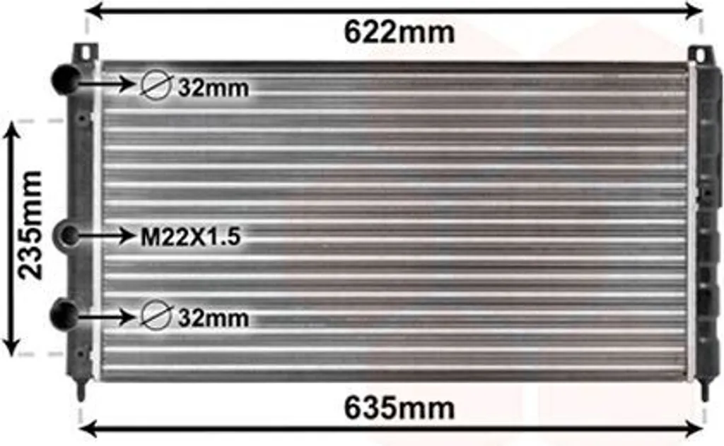Radiateur eau moteur contre la surchauffe sur VW Caddy et Skoda
