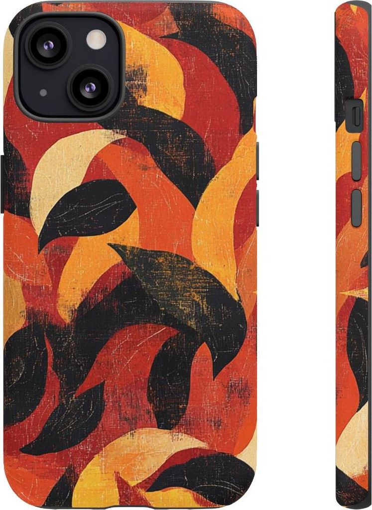 Herbstliche Blätter in abstraktem Design – Hülle Kompatibel mit iPhone 13