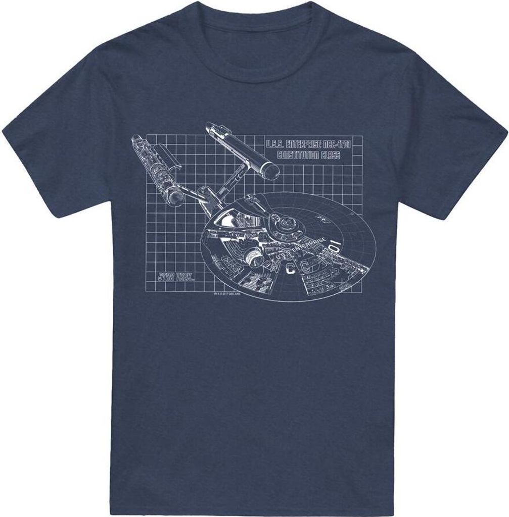 Star Trek - "Enterprise" T-Shirt für Herren/Damen Uni TV17575 (XXL) (Marineblau)