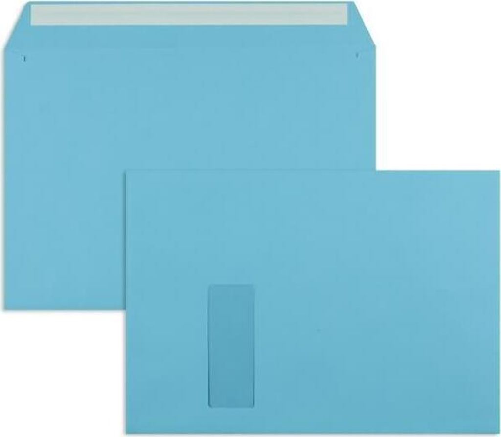 Briefumschläge C4 120g/qm haftklebend Fenster VE=250 Stück intensivblau
