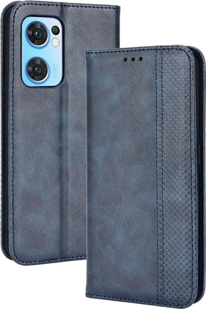 OPPO Find X5 Lite Hülle - Coverup Vintage Style Klapphülle - Blau