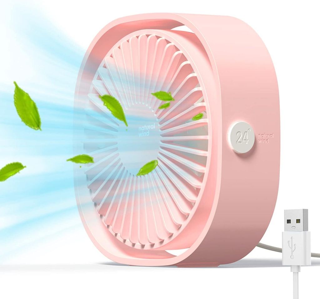 USB Ventilator,Tischventilator(Pink)360° verstellbar,3 Produktbild 