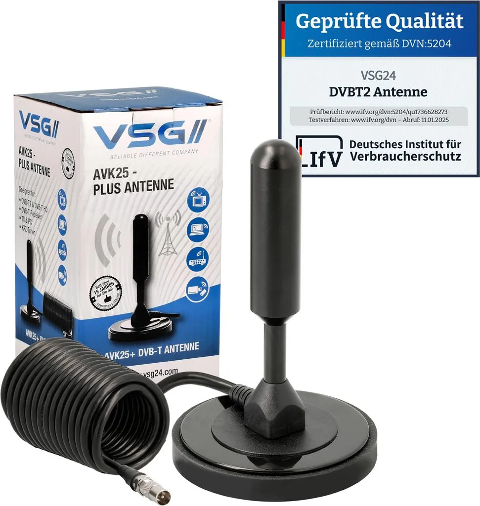 Antenne ALU-Massivkern AVK25-PLUS avec noyau aluminium pour DVB-T2