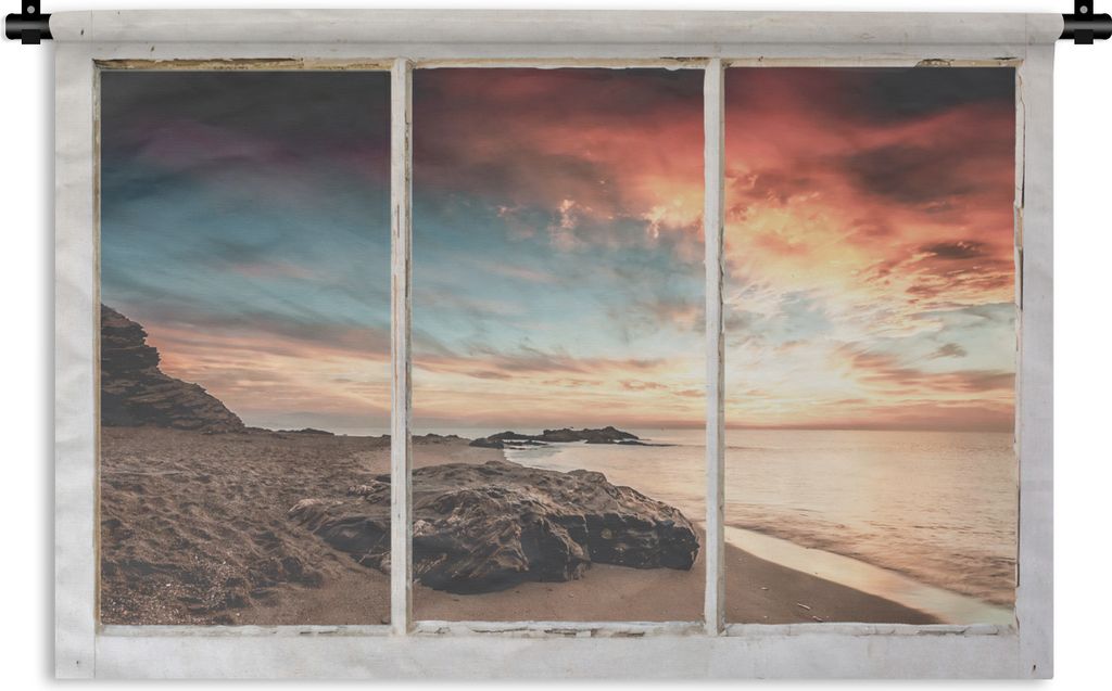 MuchoWow Wandteppich Wandbehang Aussicht - Strand - Meer 60x40 cm Tapisserie Dekoration Wandtuch - Wanddekorationen
