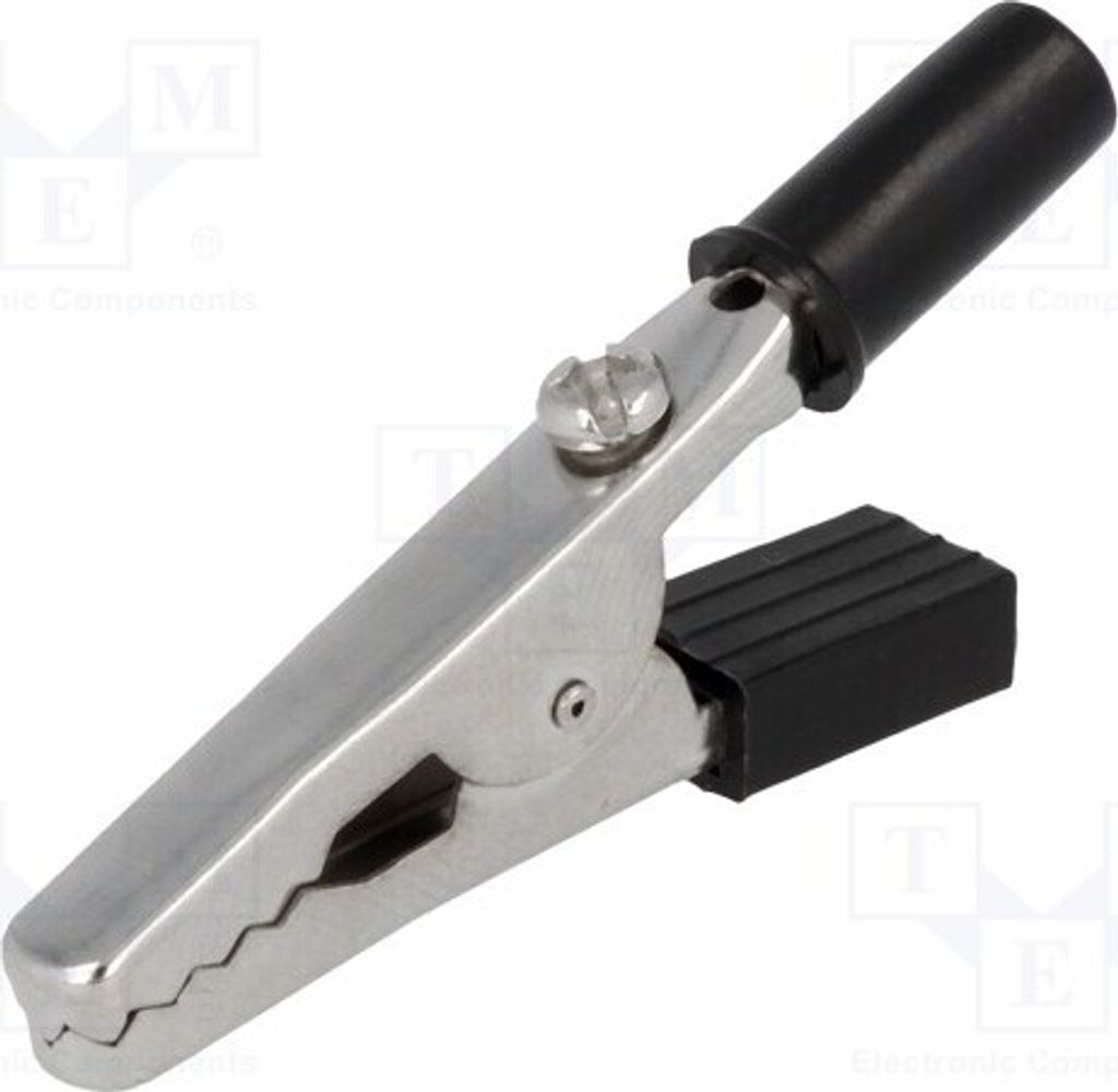 10x Krokodilklemme 60VDC Ber.Halt: max.15mm schwarz L. ges: 55mm Krokodilklemmen
