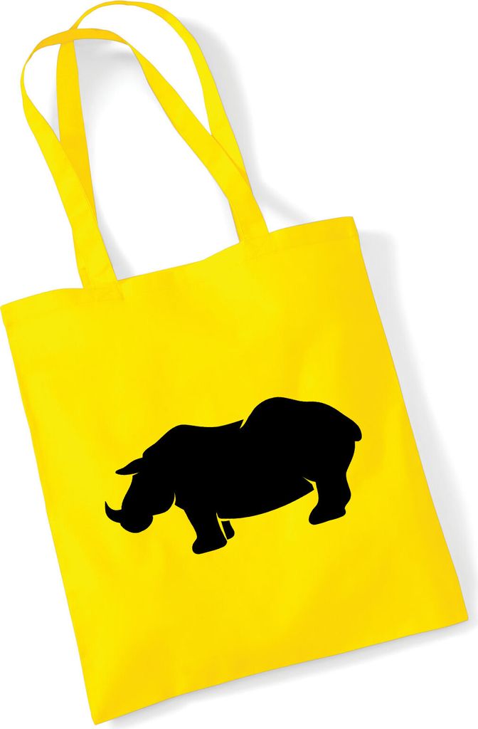 Huuraa Jutebeutel Nashorn Silhouette 10 Liter Yellow Produktbild 