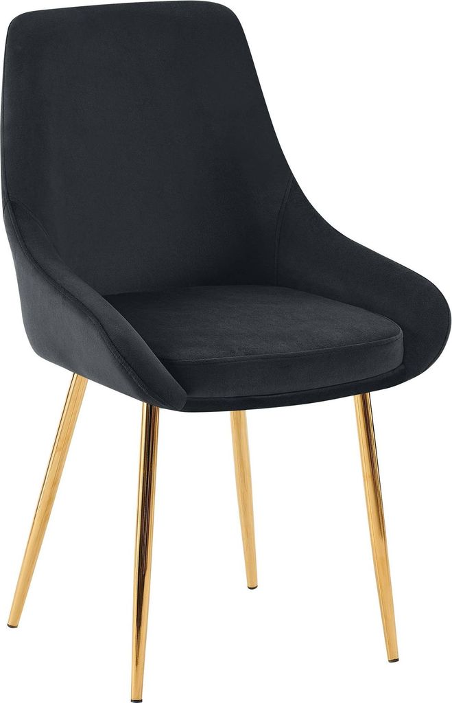 CLP 2er SetEsszimmerstuhl Elmira Farbe schwarz Material Gestell Metall gold