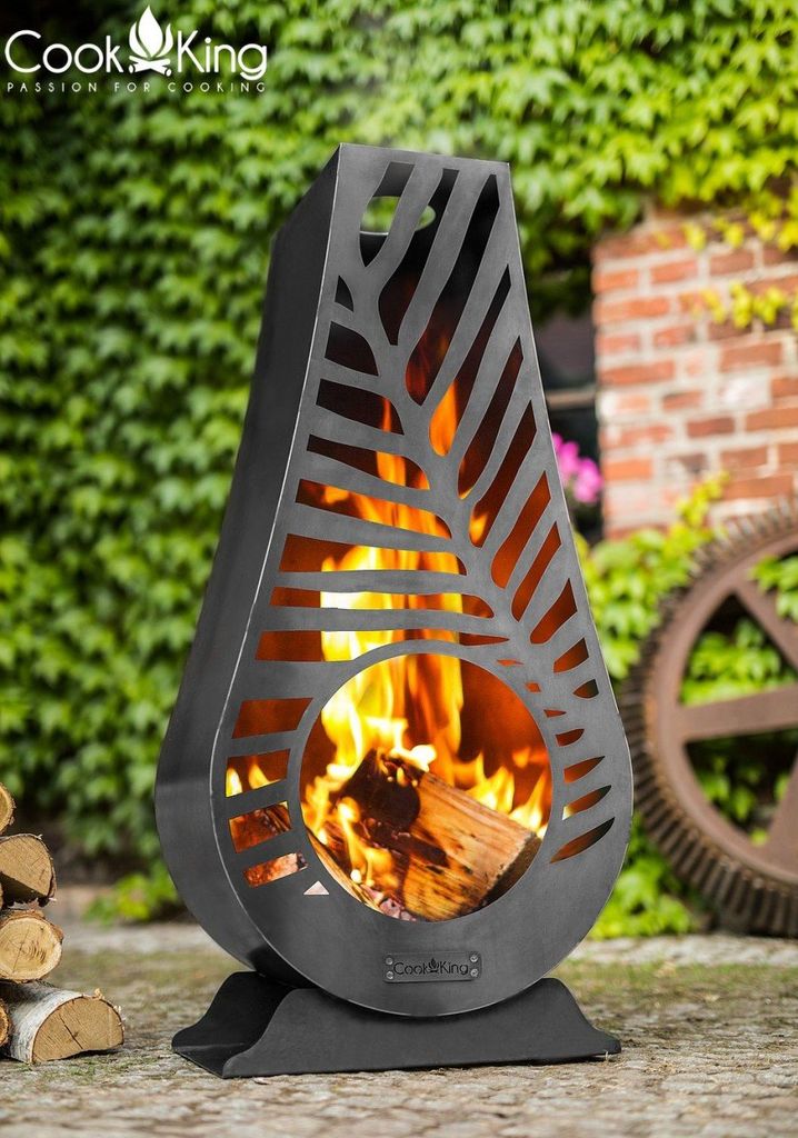 Gartenkamin LIMA Ofen 50x33x108cm Blatt Kamin Ofen Produktbild 