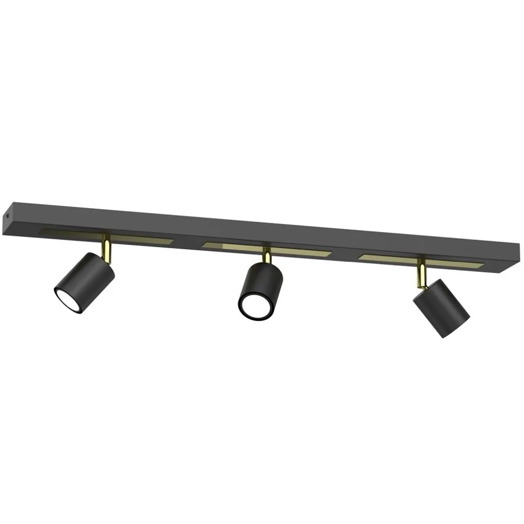 Spot de plafond orientable Rodez pour éclairage ciblé noir et doré