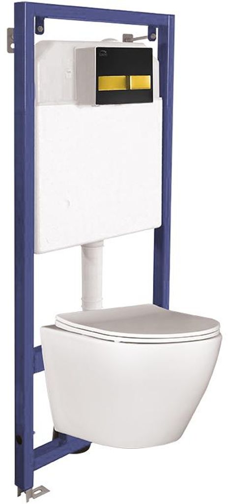 Laveo AKAN A DESNA Set für Unterputzinstallation: Rahmen, Becken und Bedientaste VMDB600S