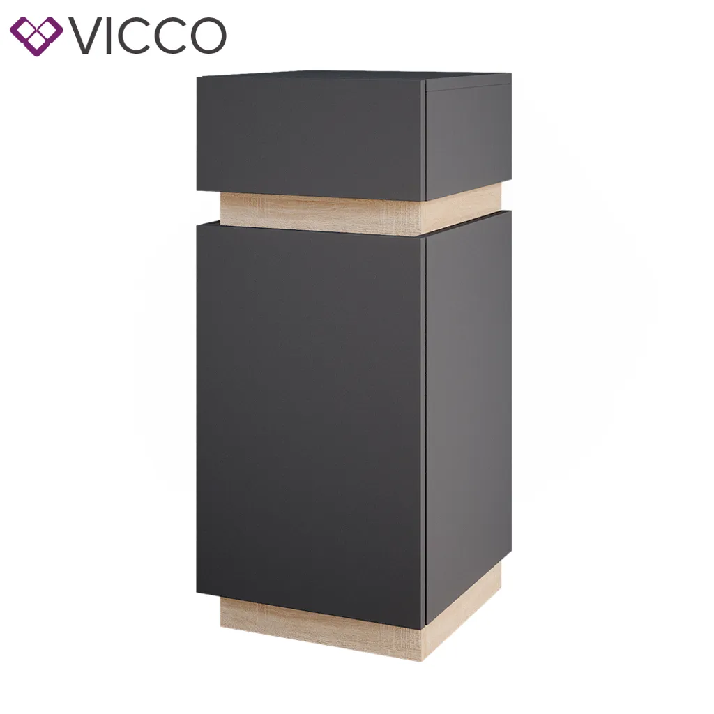 Vicco Eckmidischrank Irma Anthrazit - 33x81cm Mit 3 Ablagefächern