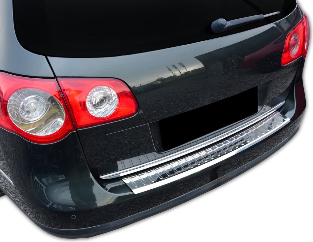 Passgenauer Ladekantenschutz Passend Für VW Passat B6 Variant 2005-2010 (5-Türer Kombi) Lackschutzfolie Transparent, Carbon, Schwarz