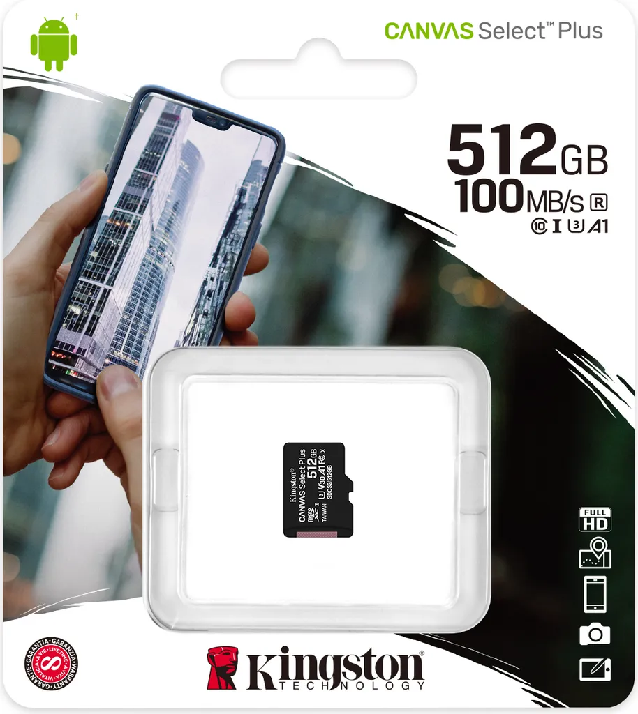Carte Mémoire Kingston 512 Go pour Smartphone et Tablette Android