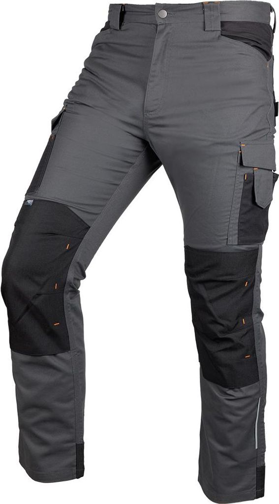 Mix&Match Canvas-Arbeitshose mit Cordura-Verstärkungen, grau-schwarz, Größe M