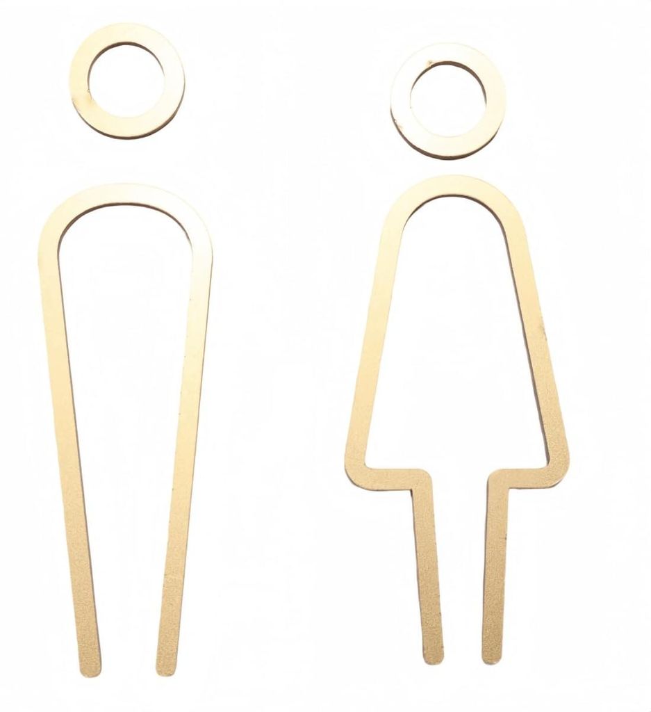Acryl-Toilettenschild Gold, 16 cm, selbstklebend, matt