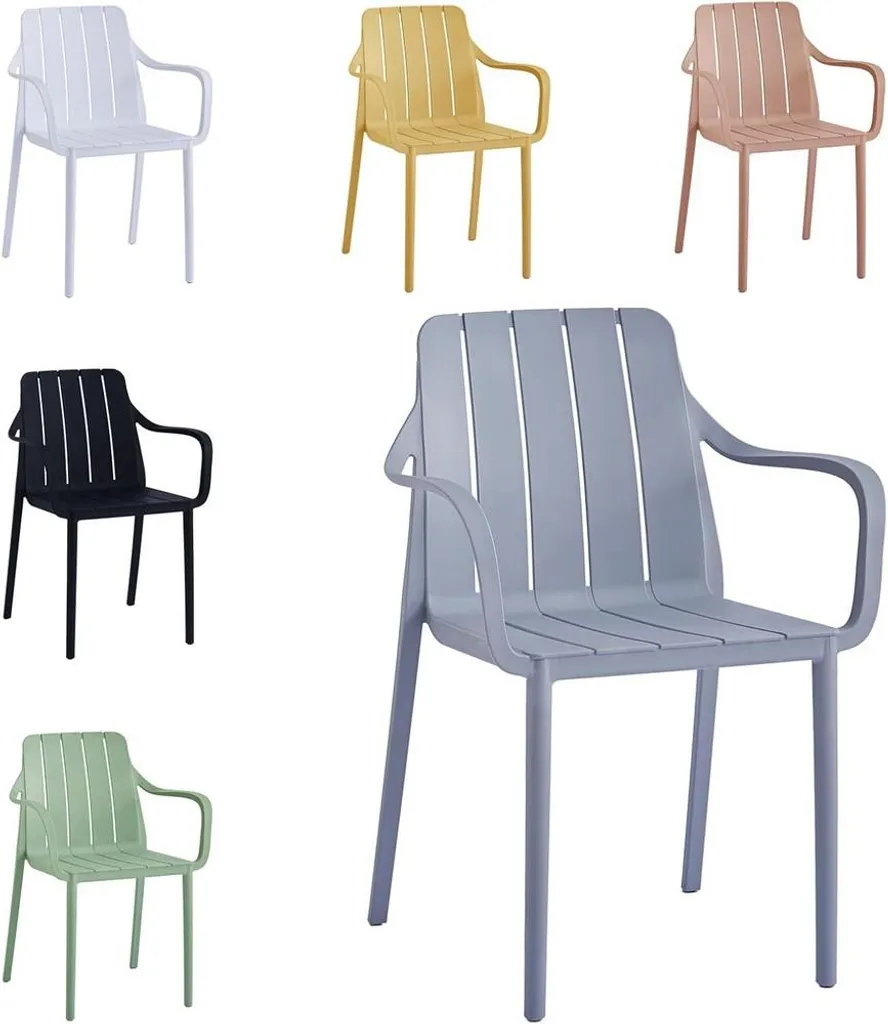 Sedia da Giardino VORTIVO Grigio: Impilabile, Forte 200kg e Anti-UV - 1