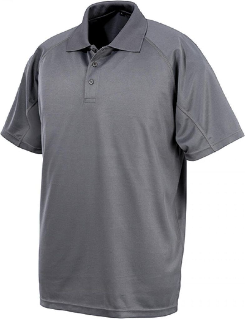 SPIRO S288X | Herren Performance Aircool Polo, Polyester eye-bird-Mesh - Farbe: Grey - Größe: XS