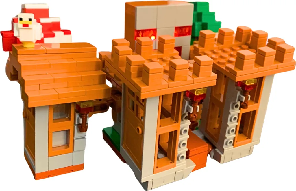 Jeu de Construction Minecraft Interactif : Robot Géant et Base Fortifiée LED