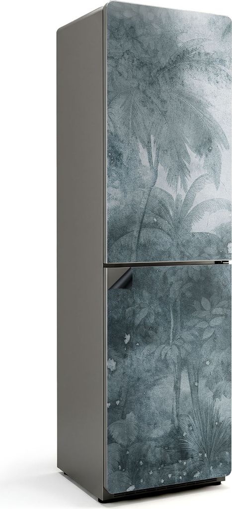 Tropische Palmen im Nebel – Magnetische Kühlschrank Abdeckung – Dekorfolie magnetisch Küche – Kühlschrank Magnet Deko – selbstklebende M...