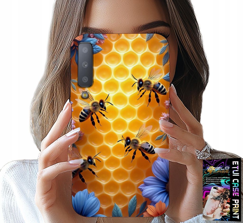 Fall Für Samsung A7 2018 - Bienen Bienenstock Wabe Zurück Fall
