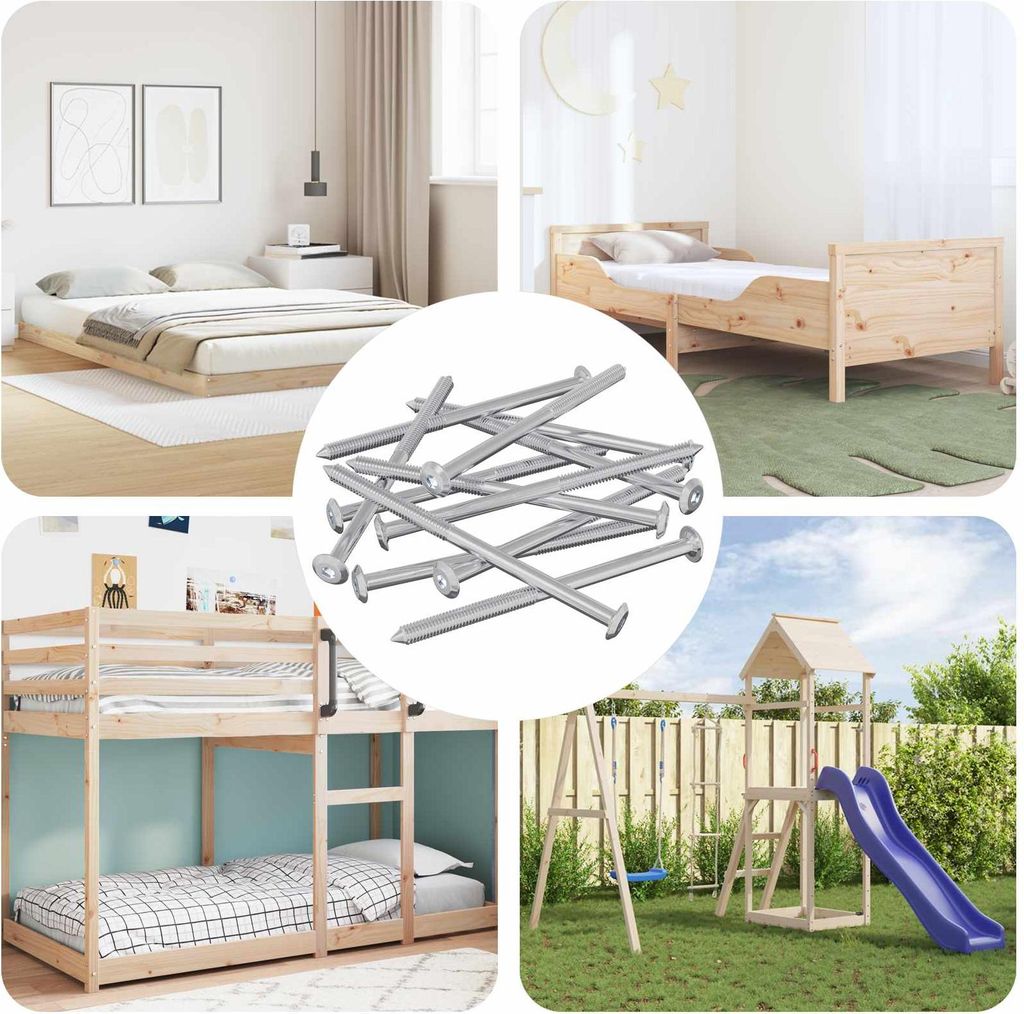 vidaXL Möbel-Schrauben 1000 pcs Silber Stahl